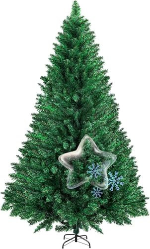 Sapin de Noel Artificiel 180 cm,800 Branches Sapins de Noël,Vert Sapin Artificiel,Montage Rapide Pied Métal Sapin de Noel Realiste,Réutilisable Faux Sapin,Décoration Fêtes de Noël