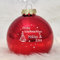 Personalisierte Weihnachtskugel mit eigenem Namen aus Echtglas, 8 cm (01_Rot, Tannenbaum)