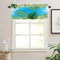 Wycian Petits Rideau Occultant Rideaux Courts Bleu Canard Vert 1 Panneaux Polyester Motif de Feuilles Tropicales 137L x 45H cm