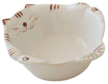 FELTECHELECTR Ceramic Fruit Bowl and Salad Bowl Cartoon Cat Design for Children Decorative Printed
