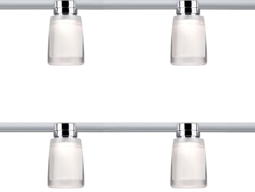 4er Set Paulmann URail Spot Schienensytem Stangensystem 230V Chrom matt inkl. LED Leuchtmittel (95501.04)