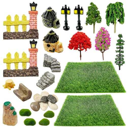 Woohome 45 Pz Miniatura Accesorios de Hadas de Jardín, Acessórios de Jardim Zen, Ornamentos de Jardim para Bricolage Planta Decoração, Jardín de Hadas, Decoración de Oficinas