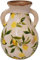 Vintage-Lemon Krugvase mit Henkel – Dekorative Blumenvase H22 x Ø15 cm – Stilvolle Keramik Vase für Blumen, Tischdeko & Wohnaccessoires – Retro Design Dekovase, Tischvase