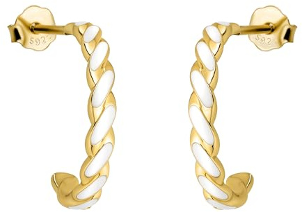 SOFIA MILANI - Damen Ohrringe 925 Silber - Gedrehte Emaille Steck Creole