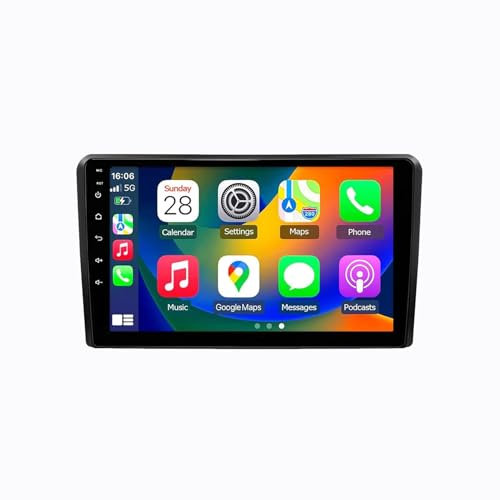9 Android 15 Pantalla Táctil Radio 2 DIN Coche Pantalla para Audi A3 8P S3 RS3 2003-2013 con Enlace Espejo/GPS/FM/BT/Ventilador de refrigeración/Reproductor Multimedia(2+32G)