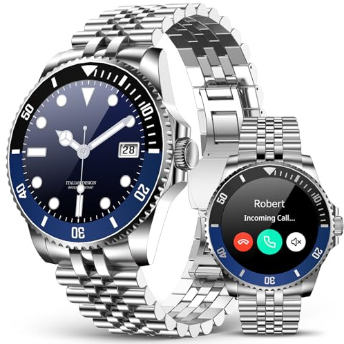 SOUYIE 2025 AI Smart Watches for Men, Waterproof Round Watch, 1.19 AMOLED Display, 24/7 Heart Rate, Blood Pressure/SpO2/Sleep Tracker, 100+ Sports Fitness Tracke, Compatible Android and iOS