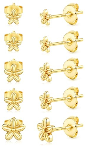 5Paires Boucles D'Oreilles Femme Argent 925 Hypoallergénique Piercing Oreille Petites Zircone Boule CœUr Fleur Perle Brillantes Cartilage D'Oreille Cadeaux