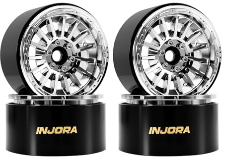 INJORA 2.2 Beadlock Wheels Offset 0mm Brass & Aluminum Rim for 1/10 RC Crawlers (W2259)