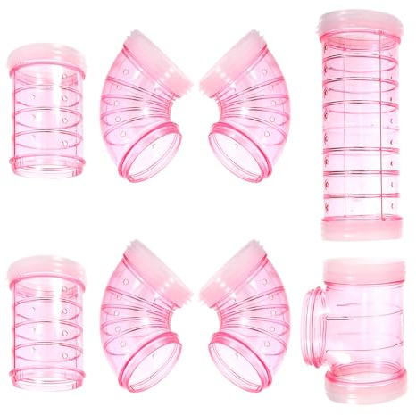 TOYANDONA Tunnel Labyrinthe Rose Facile à Installer et Démonter en Plastique Tube à Hamster et Aire de Jeu pour Cage Extérieure de Rat