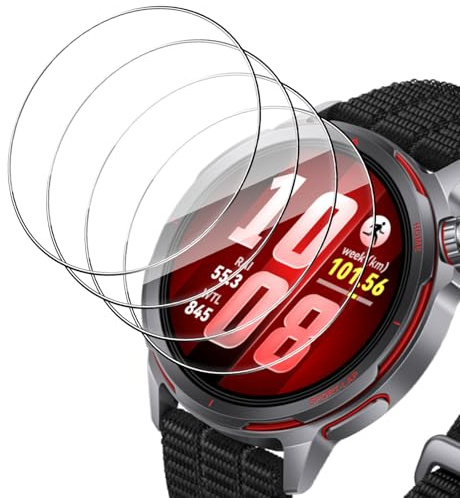 Holilo 4 Pièces Verre Trempé pour Huawei Watch GT Runner 2 Protection Écran, 9H Dureté Anti-Rayures Couverture Complète HD sans Bulles Protecteur d'écran en