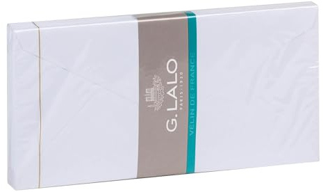 Clairefontaine Lalo 23000L Umschläge Vélin de France (gummiert, DL, 11 x 22 cm, 20 Umschläge, 100 g) weiß