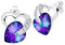 Elli Ohrringe Damen Herz Liebe mit Kristalle Violett in 925 Sterling Silber