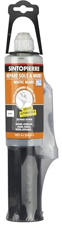 SINTO Répare Sols et Murs Blanc Cartouche - 150 ml - Prêt A l'Emploi - Excellent Garnissant - Bonne Résistance Mécanique - Séchage Rapide - Sans Retrait