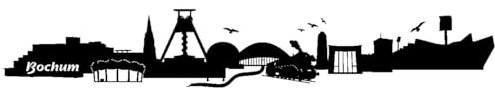 Skyline4u Wandtattoo Stadt Bochum Wandaufkleber 50 x 8cm schwarz