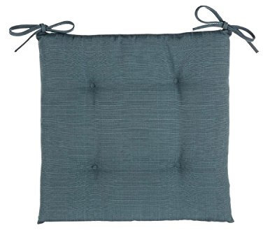 Hespéride Galette de Chaise 4 Points - 40 x 40 x 4 cm - Polyester - Bleu Orage