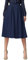 Damen Flared A line Gefaltetes Ausgestelltes Midi Rock (S, Navy Blue)