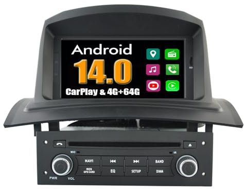 RoverOne Coche Multimedia Sistema para Renault Megane 2 II Fluence 2002-2008 con CarPlay Android Auto Stereo GPS Navegación Radio Bluetooth