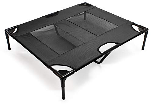 Wiltec Outdoor Hundebett Hundereisebett Schlafplatz Katzenliege L 92 x 77 x 20 cm Schwarz bis 50 kg