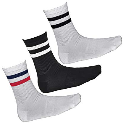 vitsocks Herren Tennissocken BAMBUS Halbhoch Ripp Socken (3 PAAR) Retro Sportsocken Bambussocken Sport Tennis Skate Gym