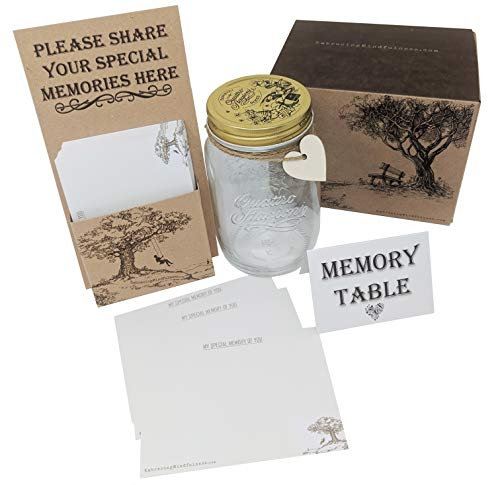 Embracing Mindfulness Memory Jar and 75 Remembrance Cards - A Beautiful Alternative to a Funeral Condolence Book