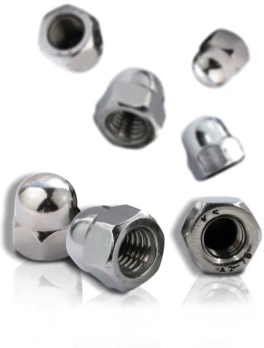 PROTECH 100 Stück Hutmuttern M5 Edelstahl aus rostfreiem A2 V2A Kappenmuttern Sechskantmuttern Muttern hohe Form DIN 1587 für Schrauben Gewindestangen