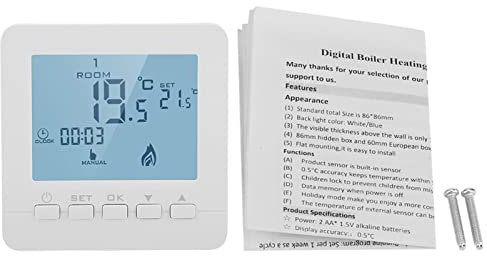 Termostato Digital, termostato programable MAGT Pantalla LCD Digital Controlador de Temperatura Inteligente 5A con protección para niños