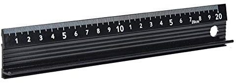 L-Type Cutting Ruler Aluminum Alloy Metal Craft Safety Ruler Measurement Drafting Tool with Rubber Strip for Measuring Leather (L-Type 20cm)