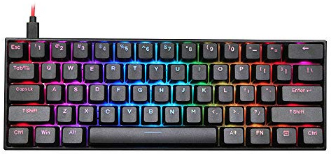 EPOMAKER Anne Pro2 Bluetooth Tastatur Mechanisch mit RGB Beleuchtete, PBT Tastenkappen NKRO Programmierbar for Win/Mac/Gaming (US-Layout)