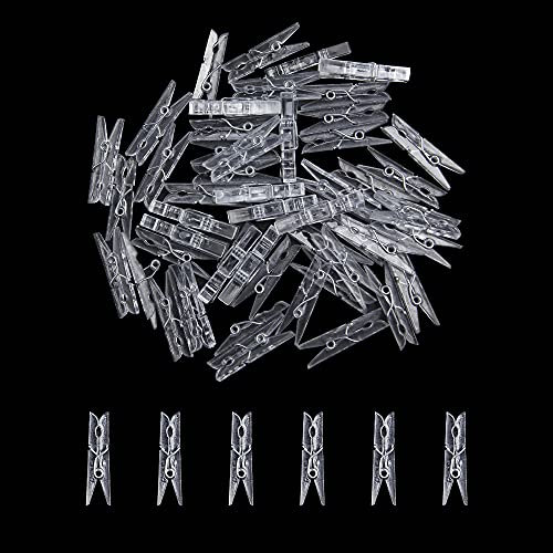 Yingcen 100 Pièces 3.5cm Mini Clips Transparents Mini Plastique Pinces à Linge Transparent pour Accrocher des Photos Papier Cartonné Arts Et Artisanat Photo Scrapbooking