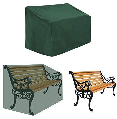 Copertura protettiva per panchina da giardino impermeabile - 2 posti antivento, resistente ai raggi UV 210D poliestere Oxford tessuto, 134 x 66 x 89cm (verde)