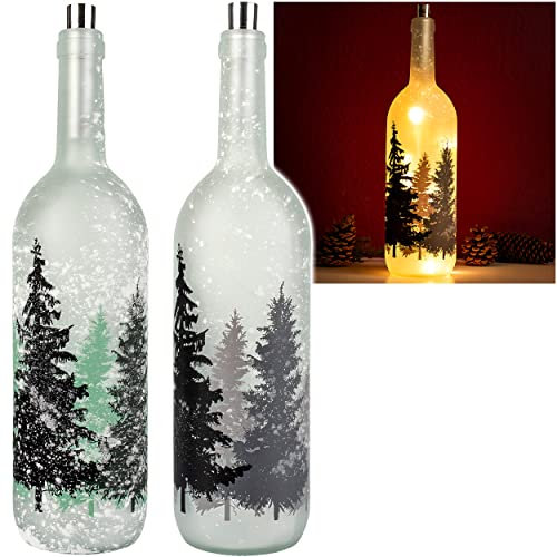 alles-meine.de GmbH Lichter Deko Verschiedene Artikel & Motive frei wählbar 2 Stück LICHT Dekoflaschen - 10 Stück LED Weihnachten & Winter Tannenbaum - 37 cm - Flaschen..