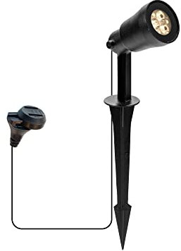 Xelloo® Gartenleuchte CAS MEDIUM, 12 Volt, 1 Stück Designarmatur 2W LED warmweiß mit Erdspieß, wasserdicht (IP65) und mit praktischem Schiebeanschluss - Erweiterungsset ohne Transformator