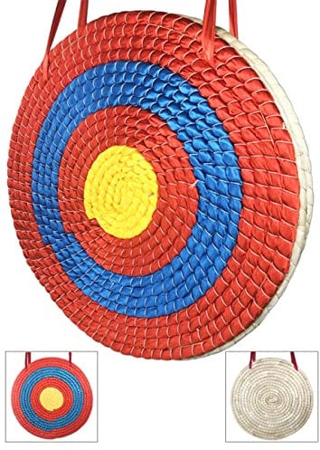 longbowmaker 50x50x6cm Bogenschießen Zielscheibe Stroh Ziel rund traditionellen Strohscheibe Durchmesser zum Anfänger Bogensport