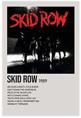 Skid Row By Skid Row Singer Music Cover Poster 1 Canvas Poster Wall Art Decor Print Picture Paintings for Living Room Bedroom Decoration Unframe:12x18inch(30x45cm)