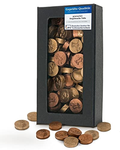 gravurART Siegelwachs Tabs - Siegelwachs Perlen, dein Wachssiegel auf Einladungen mit Stempelwachs für Siegelstempel - Mix Gold & Kupfer