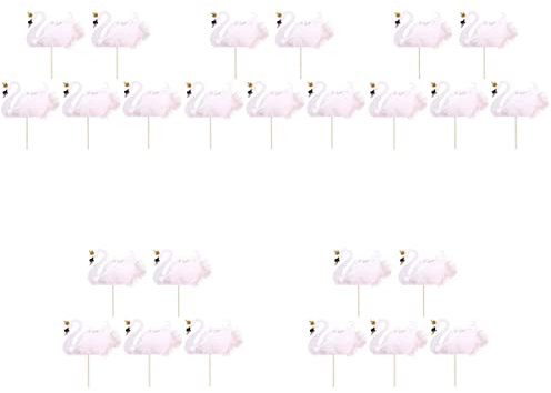Abaodam 25 Stück Weiße Lebensmitteldekorationen Kuchen Geburtstagspicks Plume Topper Supplies Favor Topper: Für Baby Swan Cuakes Topper Party Verlobung Tier Dessert Jubiläumsdekoration