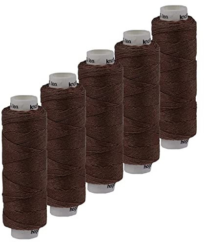 5x50m Leinen Garn Leinenzwirn Flachs Nähfaden robust strapazierfähig Farbwahl, Farbe:schokobraun