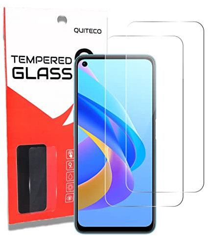 QUITECO Protector pantalla para Oppo A76 4G / Oppo A96 4G / Oppo A36 4G [2 Piezas] vidrio cristal templado