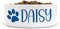 Personalised Ceramic Dog Bowl Paw Print - Ideal for Food & Water Bowls Size Medium-Large Dogs (Indigo blue print, Text Style HA)