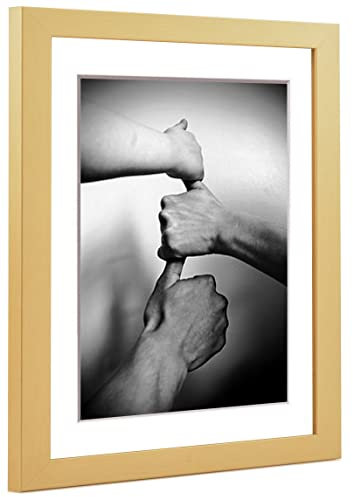 Bilderrahmen Alice mit Passepartout und Acrylglas I Farbe Gold I Rahmen in 40x50 cm I Bildgröße 30x40 cm