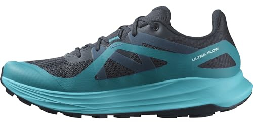 Salomon Ultra Flow Men's Trail Running Shoes, Instant Comfort, Road to Trail Cushioning, and Mixed Terrain Ready, Carbon, 12