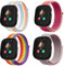 4-Stück Nylon Armbänder kompatibel mit Xplora X6/Anio 6 Armband,Kids Smartwatch Klettverschluss Mädchen Jungen Verstellbare Ersatz Bänder für X6 Play/X6 Pro,Regenbogen+Granatapfel Rot+Neon+Rosa