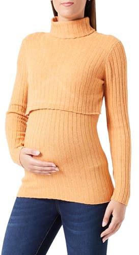 MAMA.LICIOUS Damen MLSUNIVA June L/S Knit TOP Strickpullover, Golden Ochre/Detail:Melange, XL