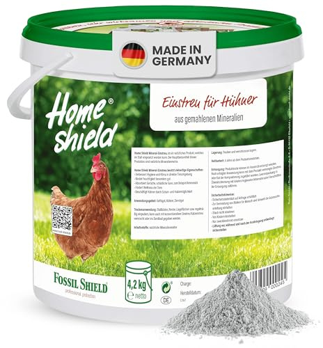 Home Shield Einstreu für Hühner im 4,2 kg Eimer | Einstreu aus gemahlenen Mineralien - Verbessert Hygiene & Klima im Hühnerstall, bindet Feuchtigkeit & absorbiert Gerüche