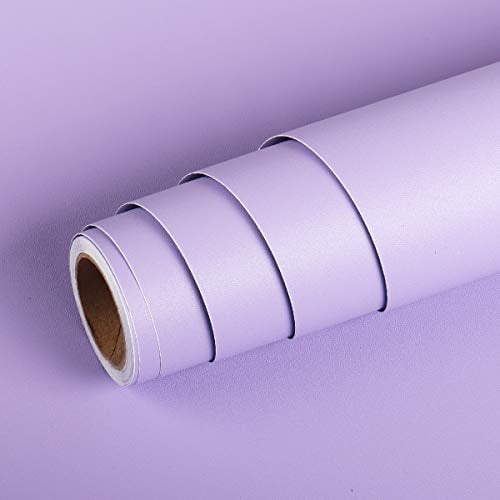 Livelynine Papel Pintado Infantil Pared Lila 40CMx10M Papel Pintado Pared Autoadhesivo Liso Morado Papel Adhesivo para Muebles Purpura Mate Vinilo Adhesivo Pared Habitacion Rollo Vinilo Autoadhesivo