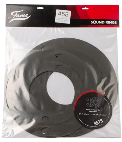 Fame FRSS-G F-Ring Regular Tom Set, Grau, 5-teiliges Schaumstoff Dämpfungsringe Set für Drumfelle, Kontrollierter Sound, Reduzierte Lautstärke, Schneller Einsatz, Vintage-Sound
