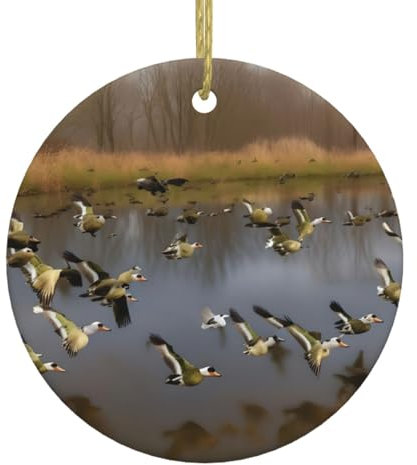 Weihnachtsschmuck, Keramik-Anhänger für Zuhause und Geschäft, Jagd, fliegende Wildenten