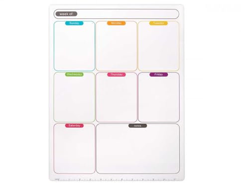 Genérico Pizarra Magnetica Nevera || Calendario Semanal Iman en 2 tamaños (A4 / A3) | Pizarra Planificador Semanal para Cocina - Notas para Lista de Compras | Tablero de Mensajes (A3)