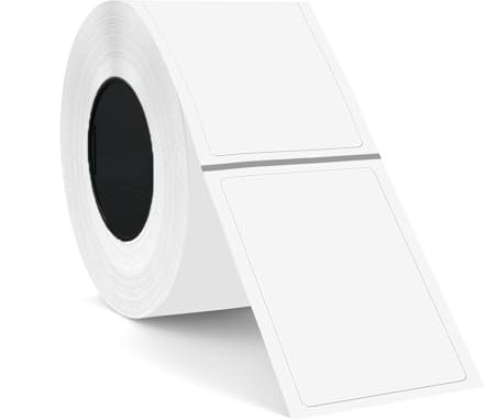 SUPVAN Etiketten selbstklebend wasserfest für T50M Etikettendrucker (40 mm x 60 mm), 125 pro Rolle, Schwarz auf transparent