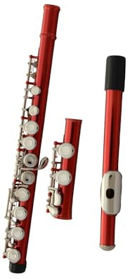 Schülerflöte Usical Instrument Fortgeschrittene Professionelle Flöte Rote C-Taste Flöte 16 Löcher Geschlossenes Loch